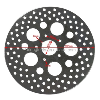 Harley-Davidson XLH 883 Sportster Achterremplaat rotor in roestvrij staal of titanium met montage gat 5 Positie Achter