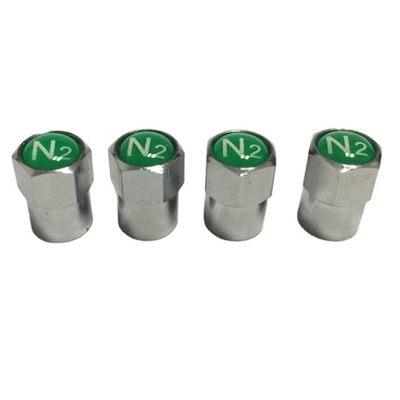 Vervanging/reparatie Doel Groen N2 stikstof logo zegel Chrome-geplatte bandklep stamkappen voor universele auto montage