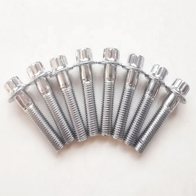 Universal Steel Chrome Plated Split Rim Assembly Bolts M7 x 32mm voor wielen Geen ontwerp alleen stijl Geen extra functies