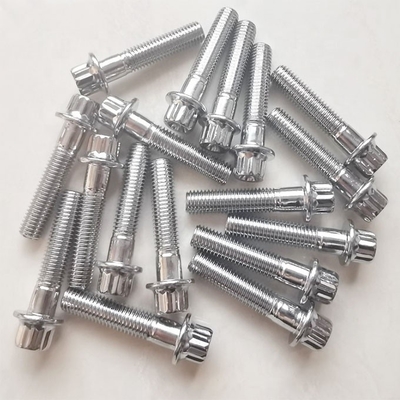 Universal Steel Chrome Plated Split Rim Assembly Bolts M7 x 32mm voor wielen Geen ontwerp alleen stijl Geen extra functies