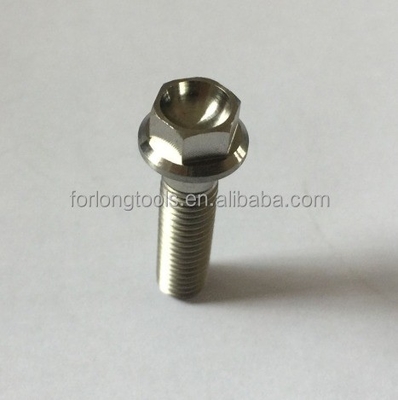 Natuurlijke afwerking GR5-kwaliteit Titaniumbout M8 x1.25x 32MM 12-punts flensbout voor chemische installaties
