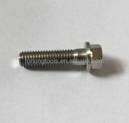 Natuurlijke afwerking GR5-kwaliteit Titaniumbout M8 x1.25x 32MM 12-punts flensbout voor chemische installaties