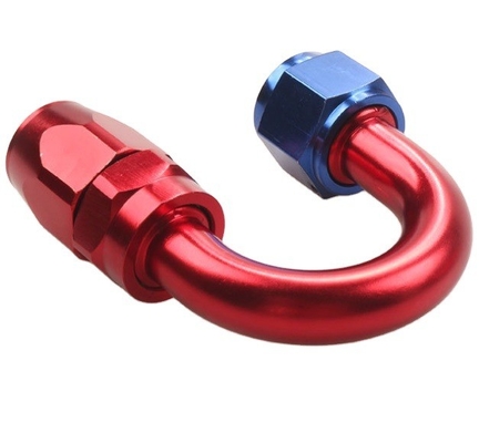 Universal Car Fitment Performance Aluminium AN4 AN6 AN8 AN10 Swirl Fittings met 45 graden hoekverbindingen