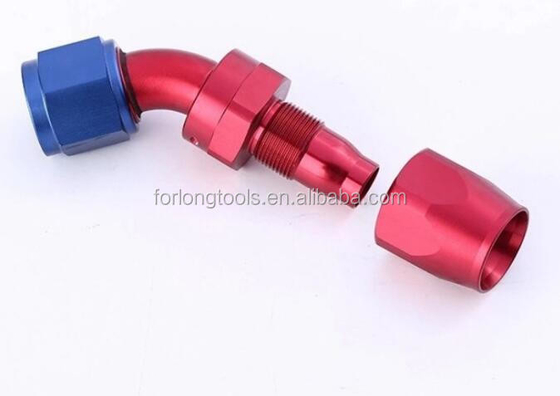 Universal Car Fitment Performance Aluminium AN4 AN6 AN8 AN10 Swirl Fittings met 45 graden hoekverbindingen