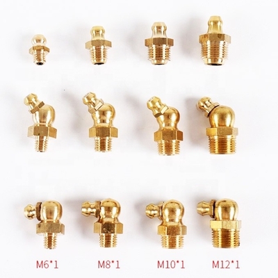 Hoogtemperatuurbestendig Messing M8 M10 M6 5/16-24 1/4-19 1/4-28 Vet Zerk Nippel Fitting voor industriële toepassingen