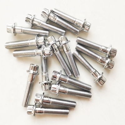 Universal Steel Chrome Plated Split Rim Assembly Bolts M7 x 32mm voor wielen Geen ontwerp alleen stijl Geen extra functies