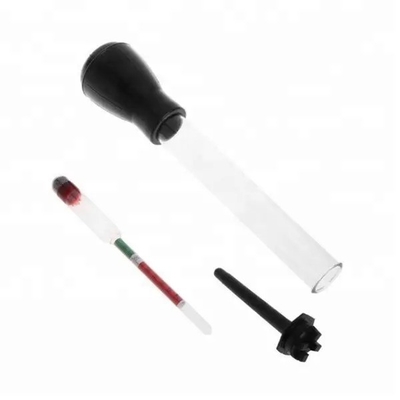 Zwart en rood 330mm/13&quot; Glasrubberbuislengte Autobatterij Hydrometer voor snelle detectie van zuurwater elektrolyt