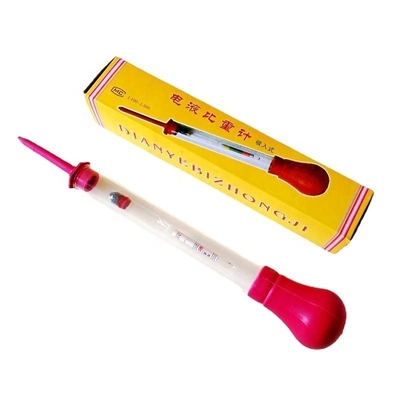 Zwart en rood 330mm/13&quot; Glasrubberbuislengte Autobatterij Hydrometer voor snelle detectie van zuurwater elektrolyt