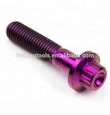 6AL-4V GR5 DIN-standaard M7*32 12 punt flenshok Titanium Split Rim Bolt voor BBS en duurzaam ontwerp