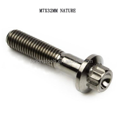 6AL-4V GR5 DIN-standaard M7*32 12 punt flenshok Titanium Split Rim Bolt voor BBS en duurzaam ontwerp