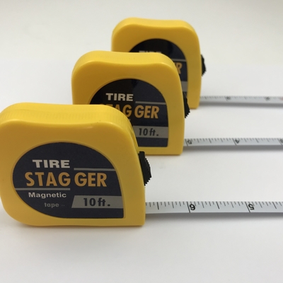10 voet * 1/4 &quot; Magnetische raceband Stagger Tape Meting met breed lemmet en industriële kwaliteit metalen constructie