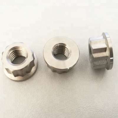 1.25 M8-moeren met pitchflangen in titanium van de kwaliteit 6AL4V voor DIN-standaardmechanische toepassingen