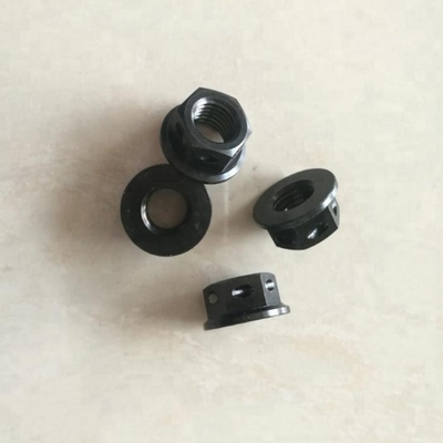 Corrosiebestendige PVD-afwerking M10 X 1.25 Zwarte titanium-hexflensnootjes geboord voor slotdraad DIN-standaard
