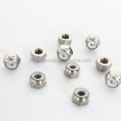 Titaniumlegering M6x1.25 Hex Flange Head Lock Nuts met universele afwerking en Nylon Insert voldoen aan de DIN-normen