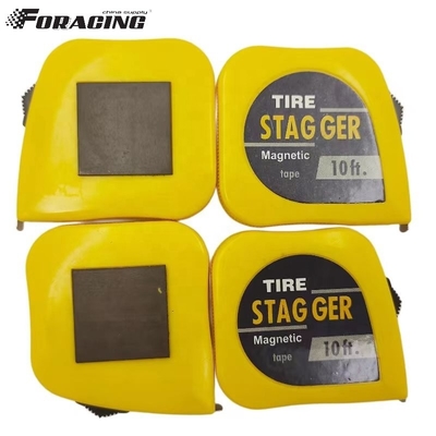 Custom Logo Steel Racing Tire Stagger Tape Maat 10 voet * 1/4 &quot; Steel Blade Material Magnetische gereedschappen Geel voor het voordeel