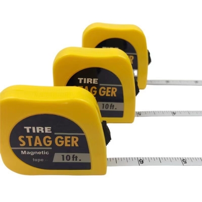 Gele 10 voet magnetische raceband Stagger Tape Maat 1/4&quot; Blade Breedte voor nauwkeurige meting in imperial inch