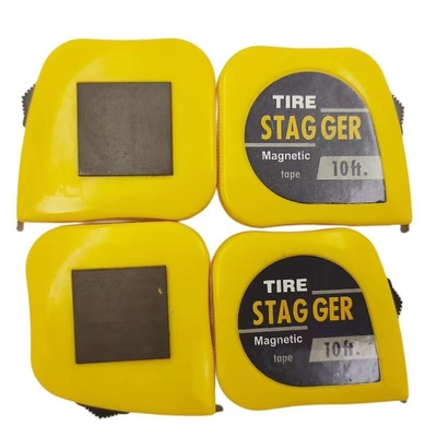 Gele 10 voet magnetische raceband Stagger Tape Maat 1/4&quot; Blade Breedte voor nauwkeurige meting in imperial inch