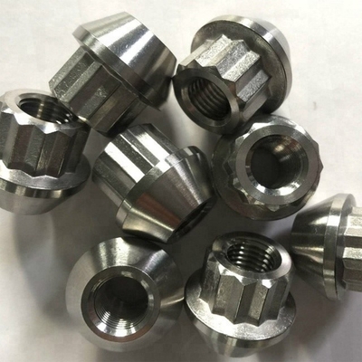 DIN Standard Plain Finish Titanium Flange Nuts voor 1/2-20 draadloos wielbevestigingscomponent