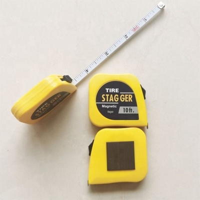 Gele kleur Racing Car Stagger Tape Measure Tap 10 voet * 1/4 &quot; met Imperial Measurement System en Magnetic Tools