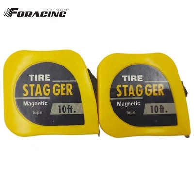 10 FT Steel Blade Racing Tire Stagger Tape Measure met magnetische rug en gechroomde afwerking Custom Logo