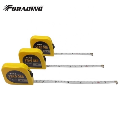10 FT Steel Blade Racing Tire Stagger Tape Measure met magnetische rug en gechroomde afwerking Custom Logo