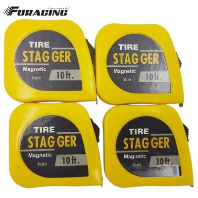 Custom Logo Gele Magnetische Racingband Stagger Tape Meting met 10 voet lengte en 1/4&quot; bladbreedte