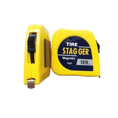 Custom Logo Gele Magnetische Racingband Stagger Tape Meting met 10 voet lengte en 1/4&quot; bladbreedte