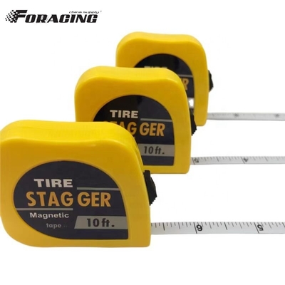 Custom Logo Gele Magnetische Racingband Stagger Tape Meting met 10 voet lengte en 1/4&quot; bladbreedte