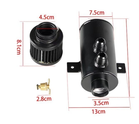 Universele 750 ml olie vangen kan Reservoir Tank gepolijst aluminium W / Breather Filter verward AN10 voor ongeëvenaarde prestaties