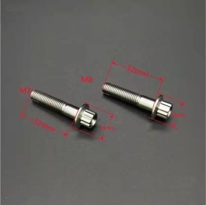 ISO-standaard ZINC Finish Steel en Titanium Gr5 12 PT BBS Split Rim Bolts M7 x 32 mm M8*32 mm voor automobieltoepassingen