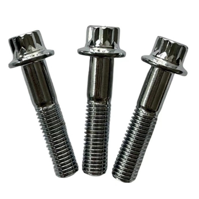 Grade GR5 Normale afwerking Titaniumbout M8 x1.25x 32MM 12-punts flensbout voor Sprint Car in Natural