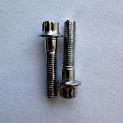 Grade GR5 Normale afwerking Titaniumbout M8 x1.25x 32MM 12-punts flensbout voor Sprint Car in Natural