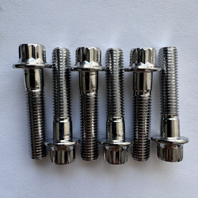 Grade GR5 Normale afwerking Titaniumbout M8 x1.25x 32MM 12-punts flensbout voor Sprint Car in Natural