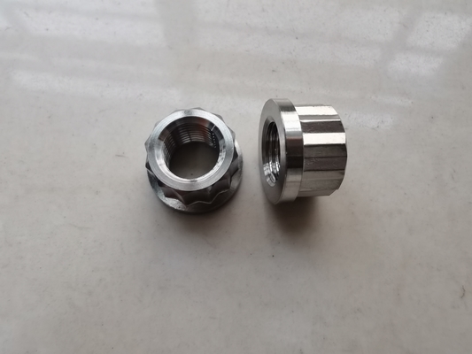 Universele zilver 1/2&quot; -20 12 PT Flange Nuts Titanium Heavy-Duty toepassingen gemakkelijker gemaakt met zilveren noten