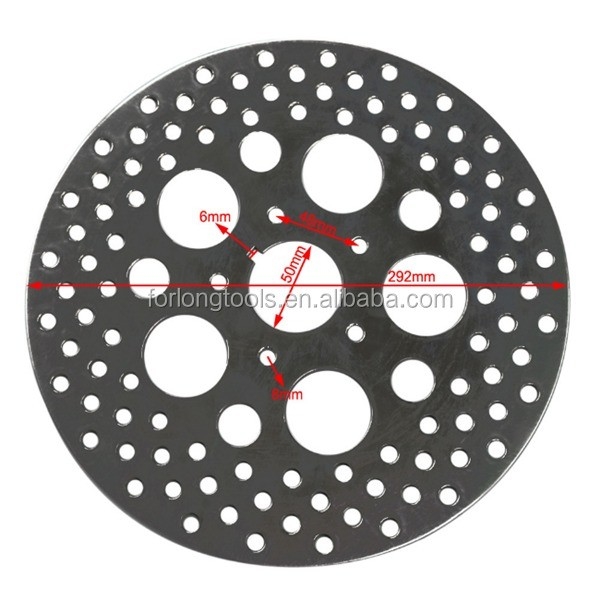 Harley-Davidson XLH 883 Sportster Achterremplaat rotor in roestvrij staal of titanium met montage gat 5 Positie Achter