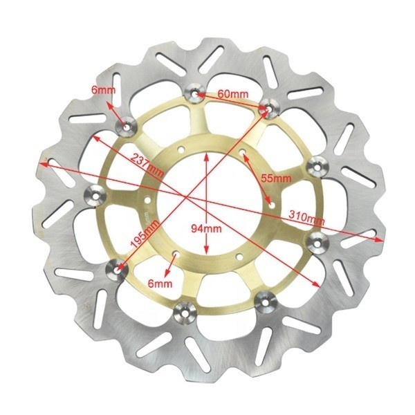 310mm Floating Brake Disc Rotor voor Honda Racing Bike CB 1000 R CBR RR 1000 CTX ABS 1300 4.5mm Dikte 1,50kg