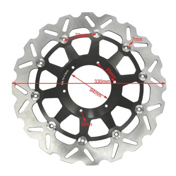 6 Montagegat 330mm roerende remplaat rotor van roestvrij staal motorfiets voor Honda CBR929 RR CBR954 RR en prestaties