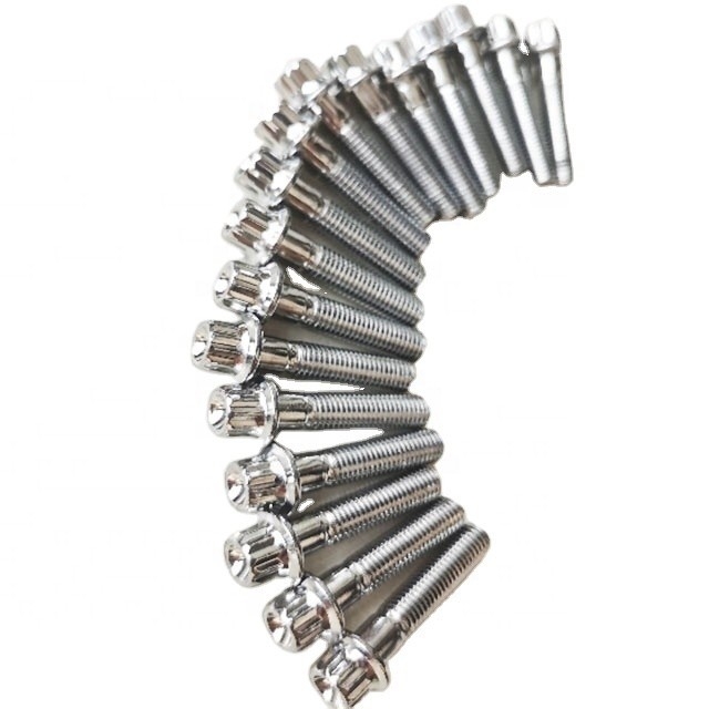 Universaal jaar M7*32mm 12 punt Chrome wiel hardware bouten voor universele auto's