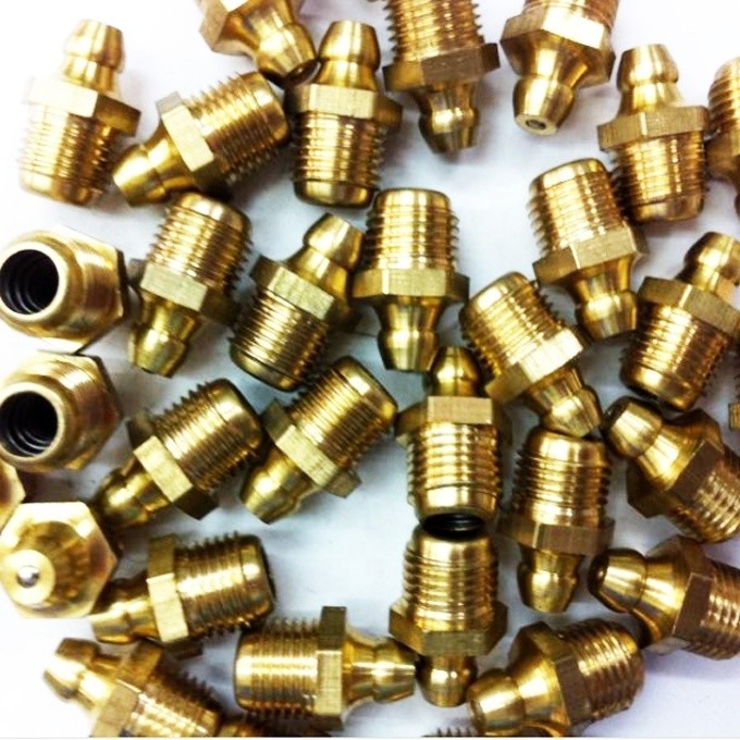 Hoogtemperatuurbestendig Messing M8 M10 M6 5/16-24 1/4-19 1/4-28 Vet Zerk Nippel Fitting voor industriële toepassingen