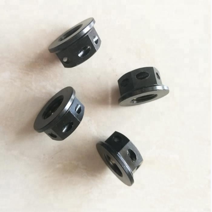 Corrosiebestendige PVD-afwerking M10 X 1.25 Zwarte titanium-hexflensnootjes geboord voor slotdraad DIN-standaard