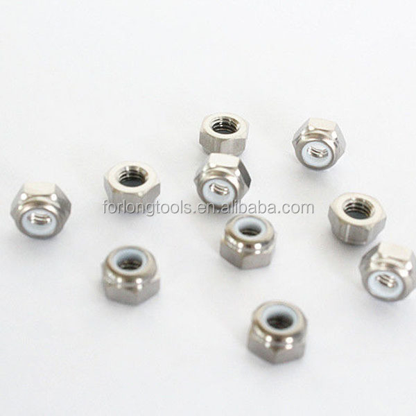 Titaniumlegering M6x1.25 Hex Flange Head Lock Nuts met universele afwerking en Nylon Insert voldoen aan de DIN-normen