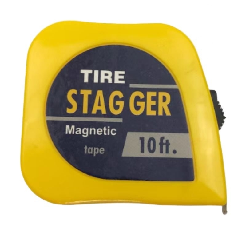 Custom Logo Gele Magnetische Racingband Stagger Tape Meting met 10 voet lengte en 1/4&quot; bladbreedte