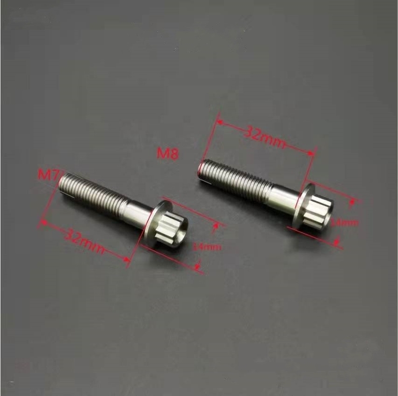 ISO-standaard ZINC Finish Steel en Titanium Gr5 12 PT BBS Split Rim Bolts M7 x 32 mm M8*32 mm voor automobieltoepassingen