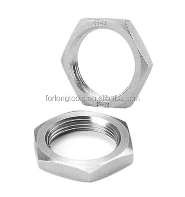 GB Standard Grootte 1/2-20 Hex Jam Nut Roestvrij staal Dunne Noot voor Imperial Inch Measuring System