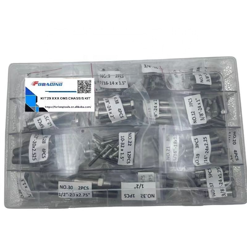 Universal Sprint Car Bolt Kit Triple X Chassis met Q/C R/R S/P en Complete Titanium Grade 8 Bolt Set 29 stuks